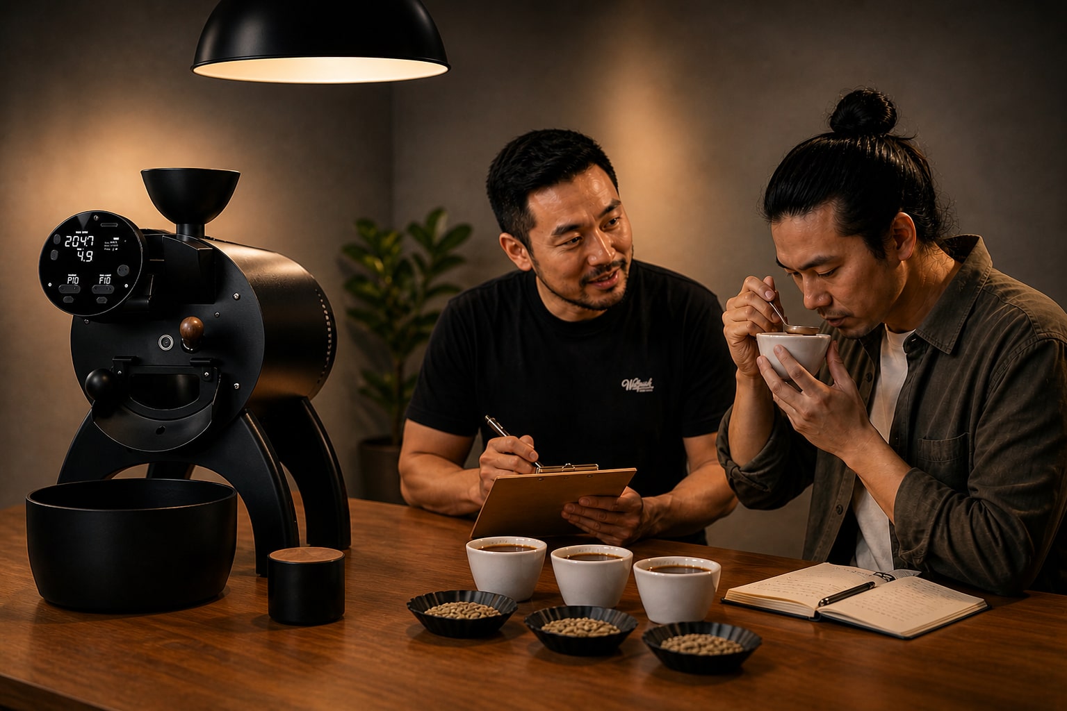 Custom blend cupping session