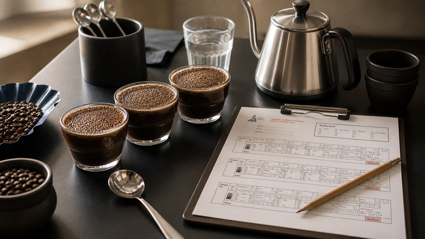 Coffee cupping session